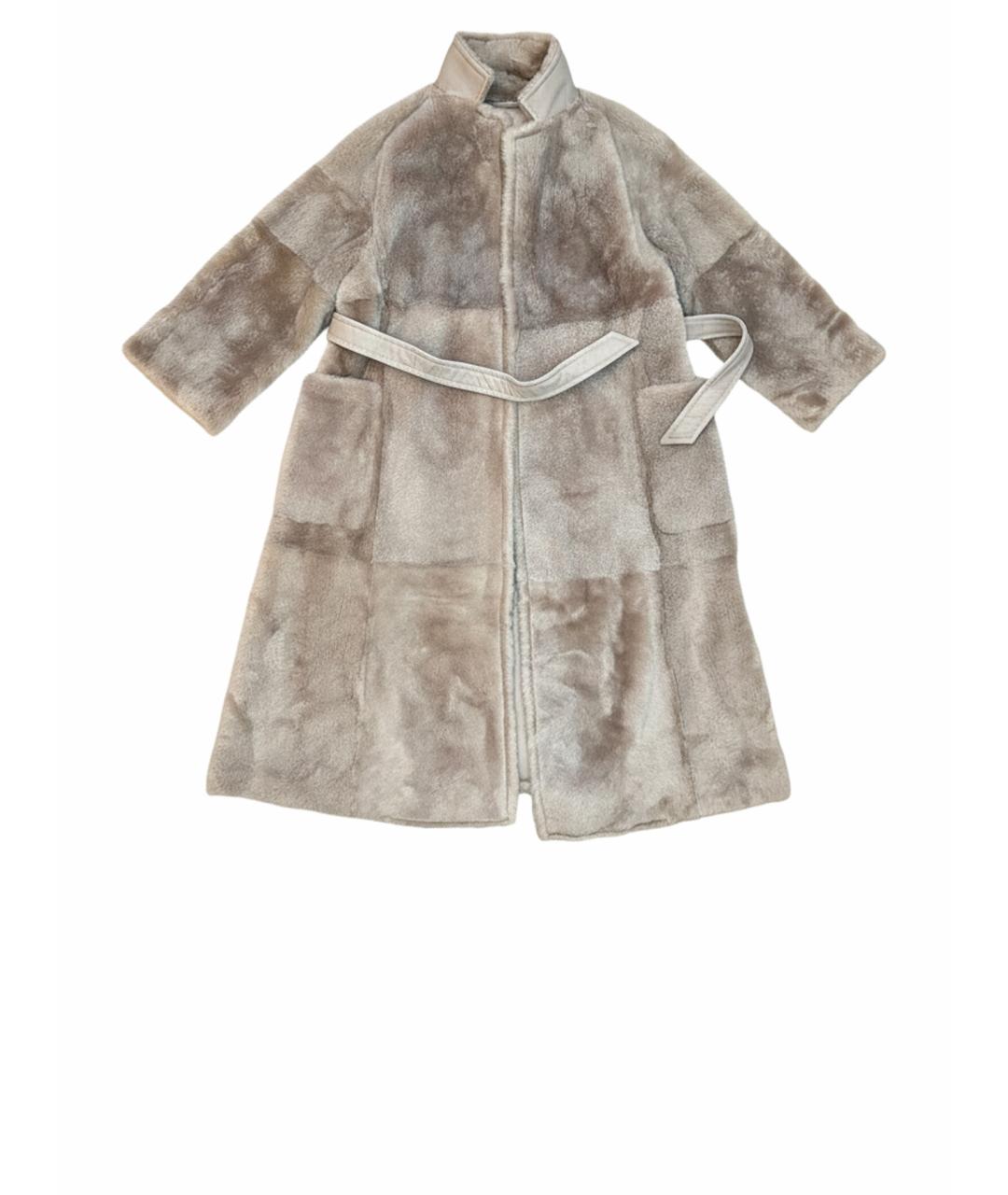 MAX MARA Бежевая шерстяная шуба, фото 1