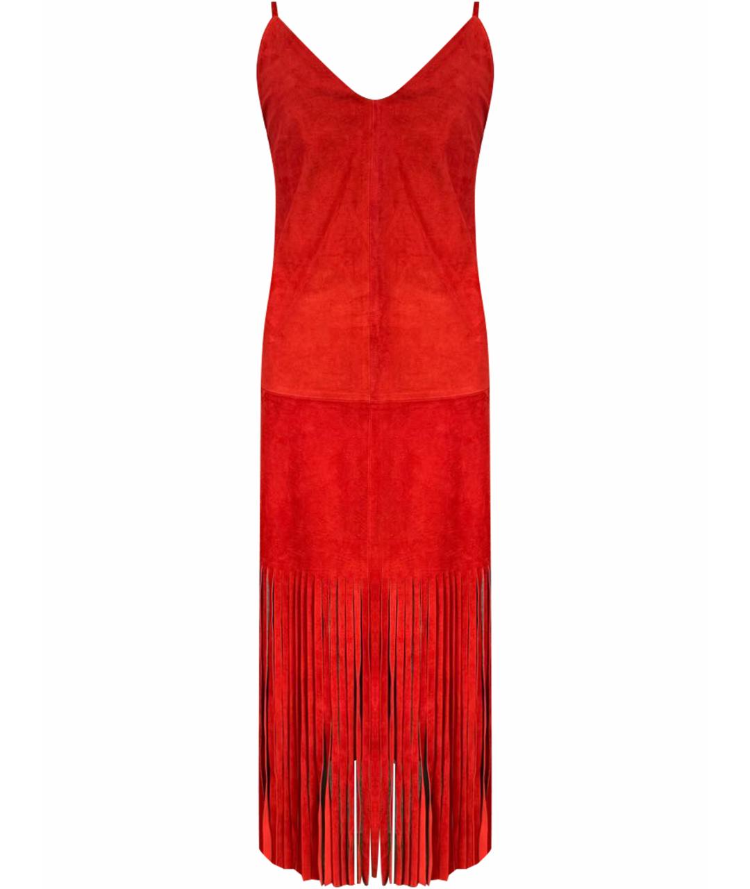 VALENTINO Красное кожаное коктейльное платье, фото 1