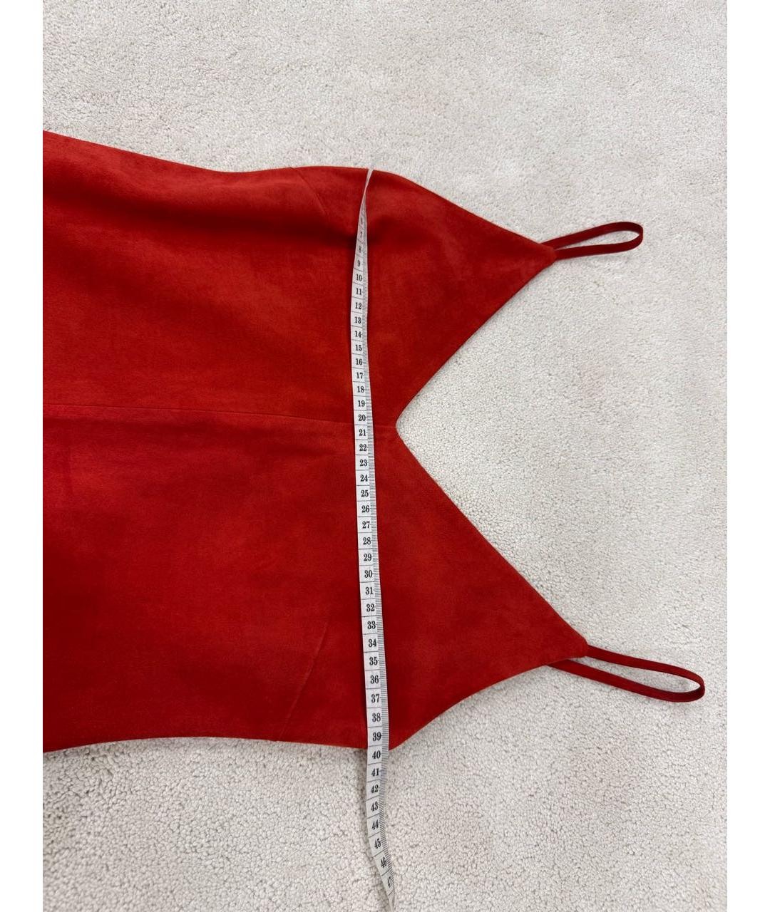 VALENTINO Красное кожаное коктейльное платье, фото 5