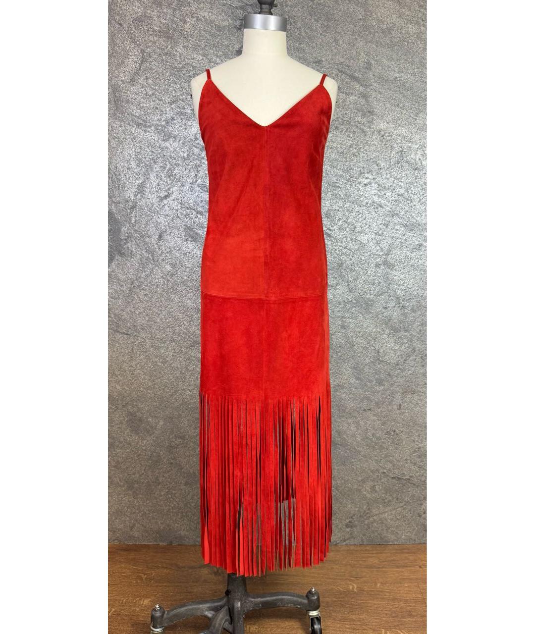 VALENTINO Красное кожаное коктейльное платье, фото 9