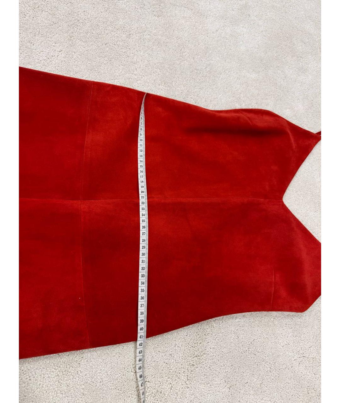 VALENTINO Красное кожаное коктейльное платье, фото 7