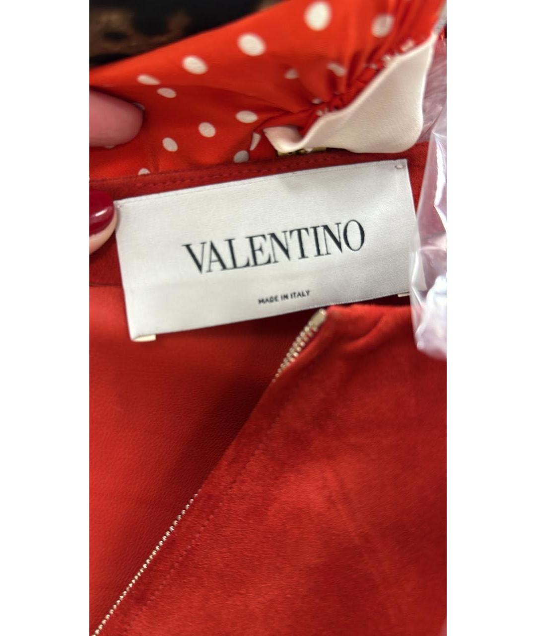 VALENTINO Красное кожаное коктейльное платье, фото 3