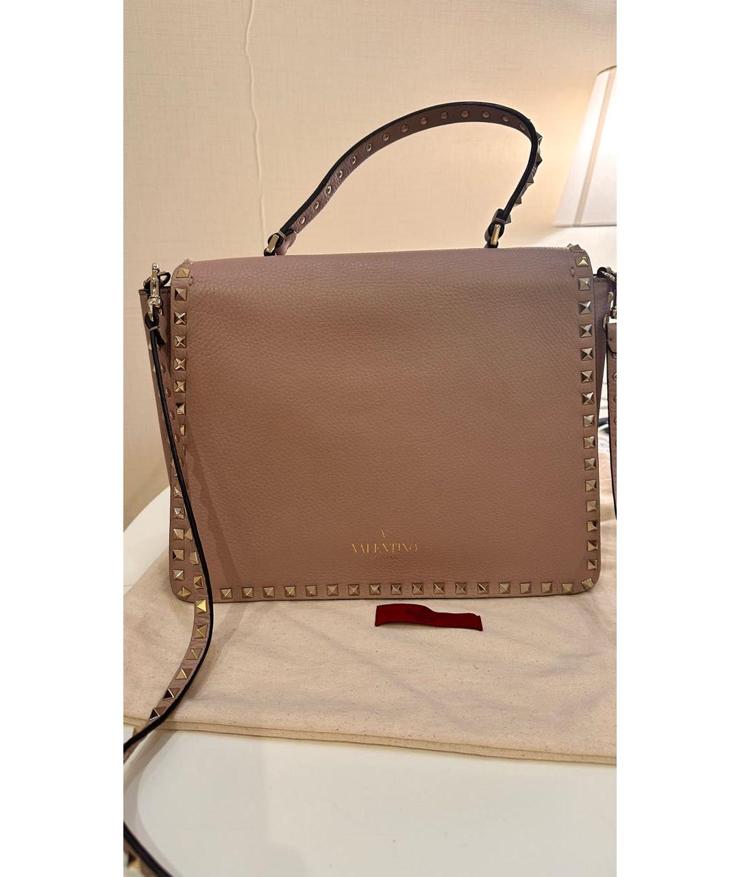 VALENTINO Бежевая кожаная сумка тоут, фото 5