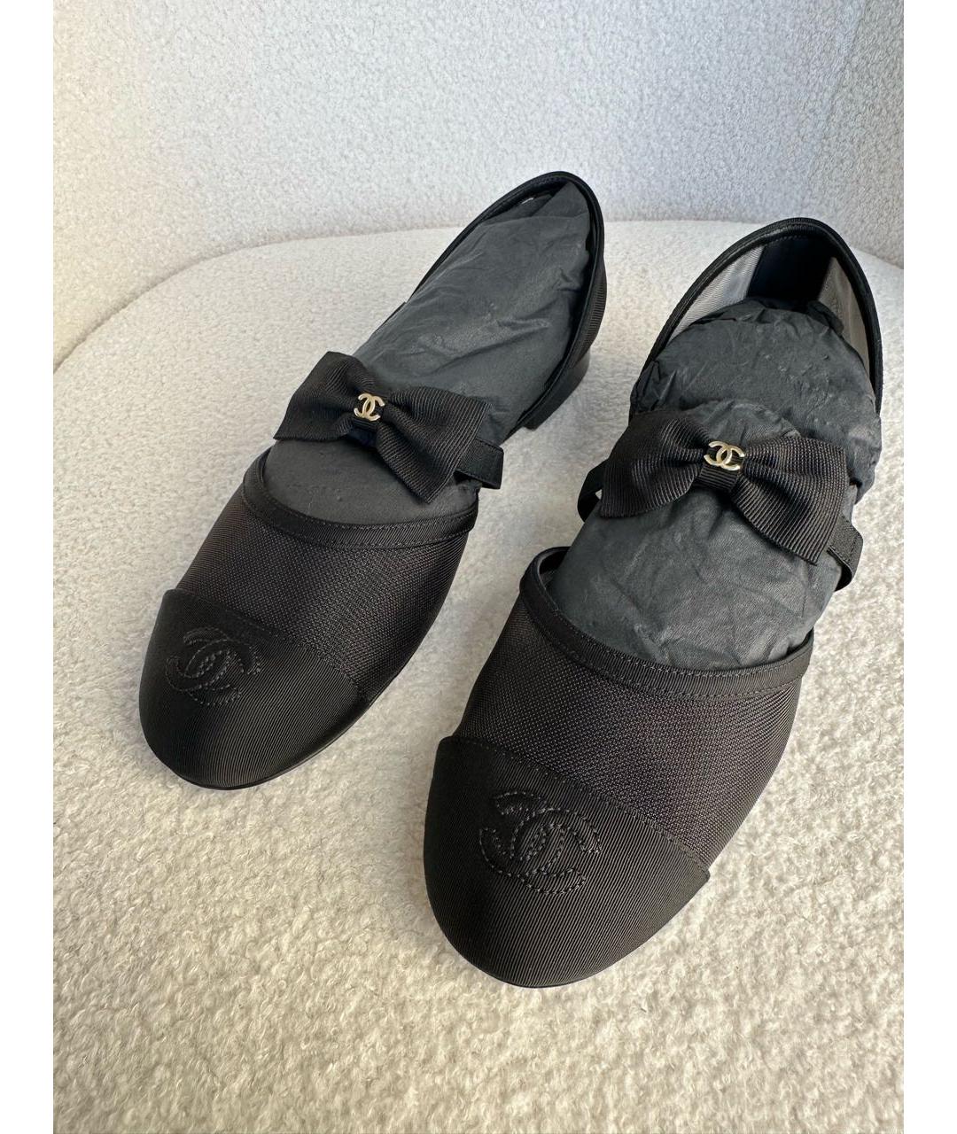 CHANEL Черные текстильные балетки, фото 7