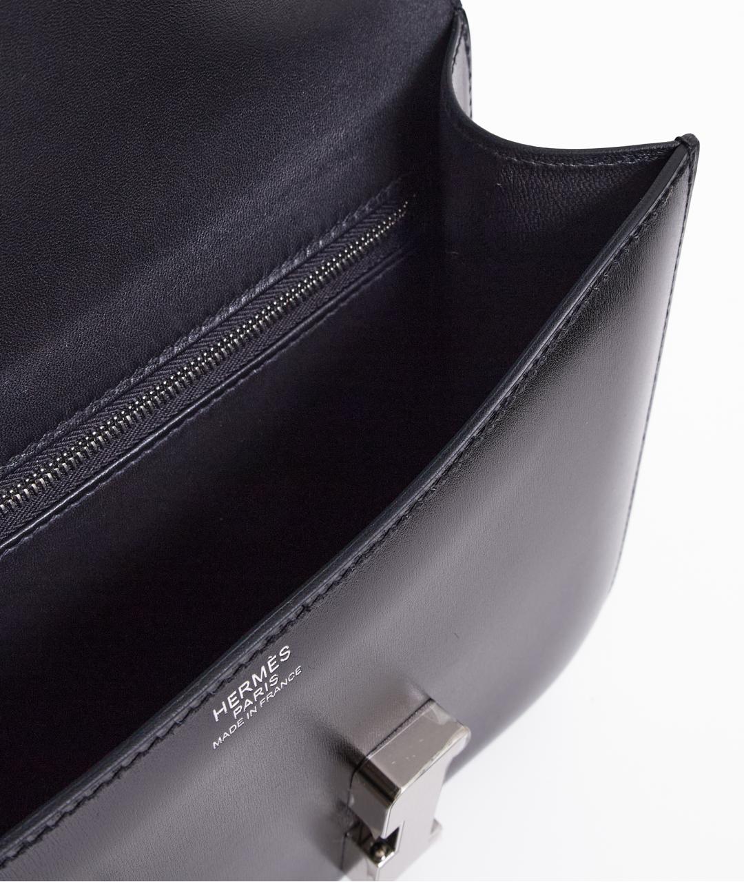 HERMES Черная кожаная сумка через плечо, фото 8