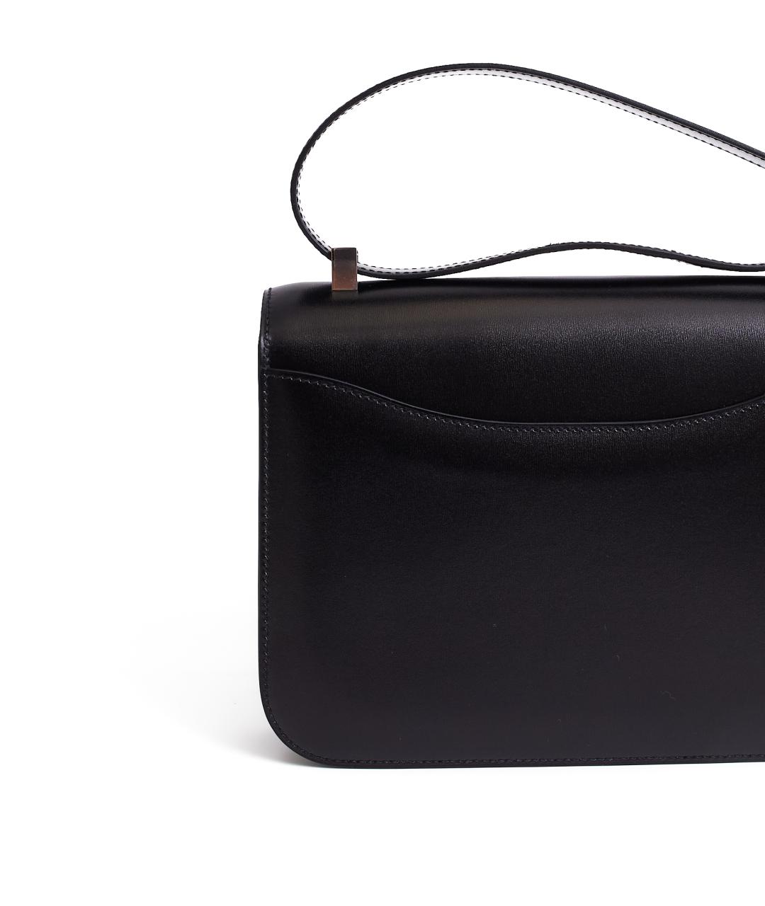 HERMES Черная кожаная сумка через плечо, фото 4