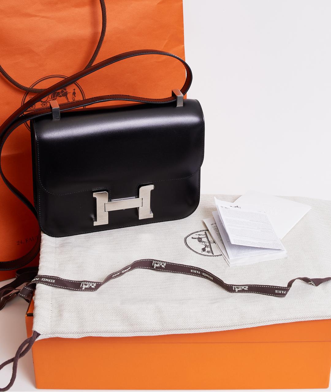 HERMES Черная кожаная сумка через плечо, фото 9