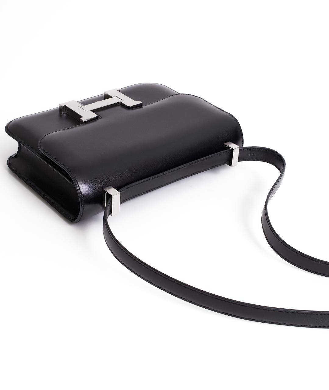 HERMES Черная кожаная сумка через плечо, фото 6