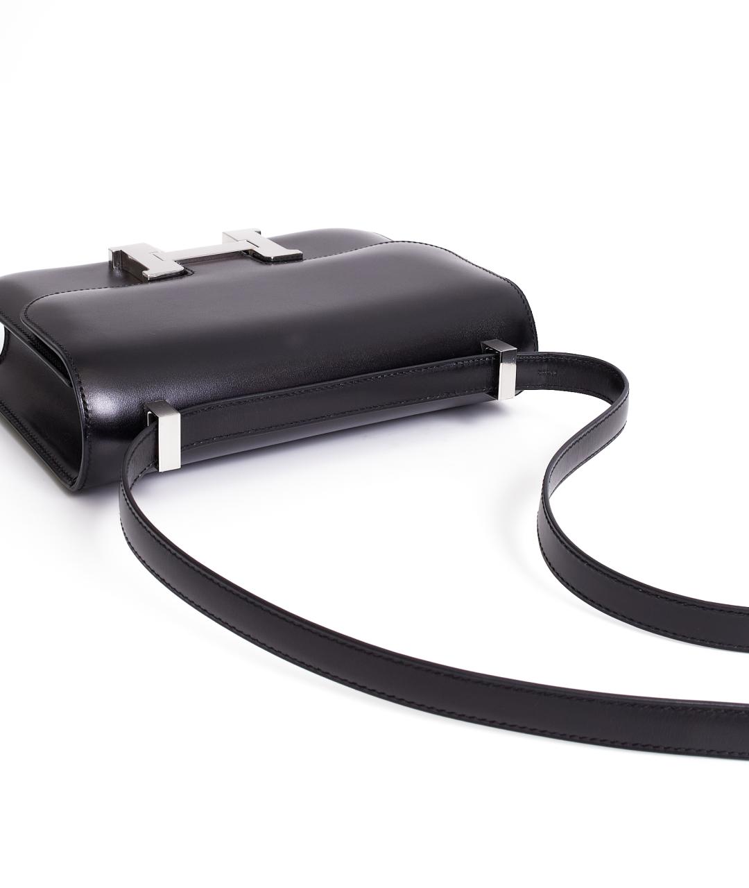 HERMES Черная кожаная сумка через плечо, фото 5