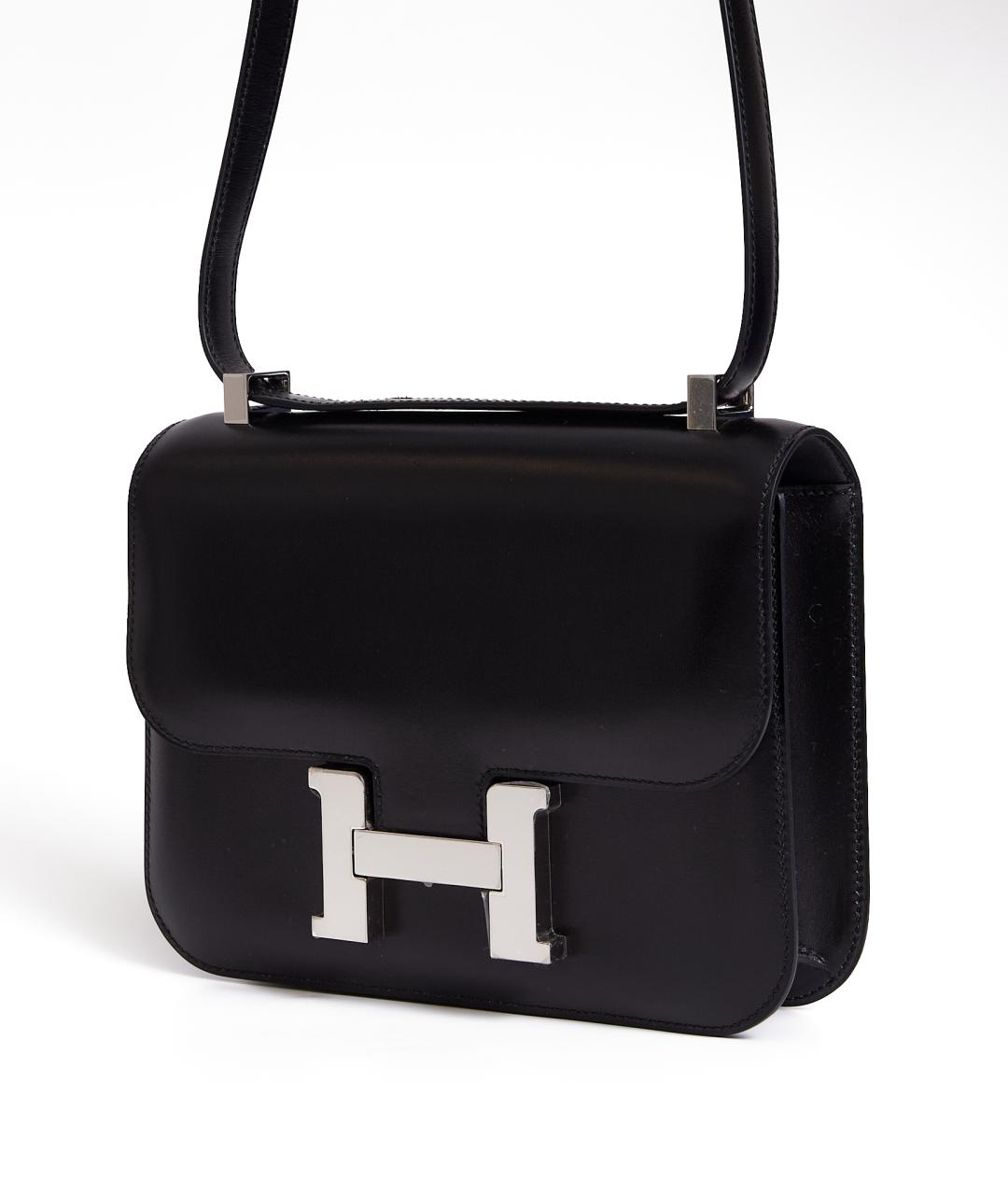 HERMES Черная кожаная сумка через плечо, фото 2