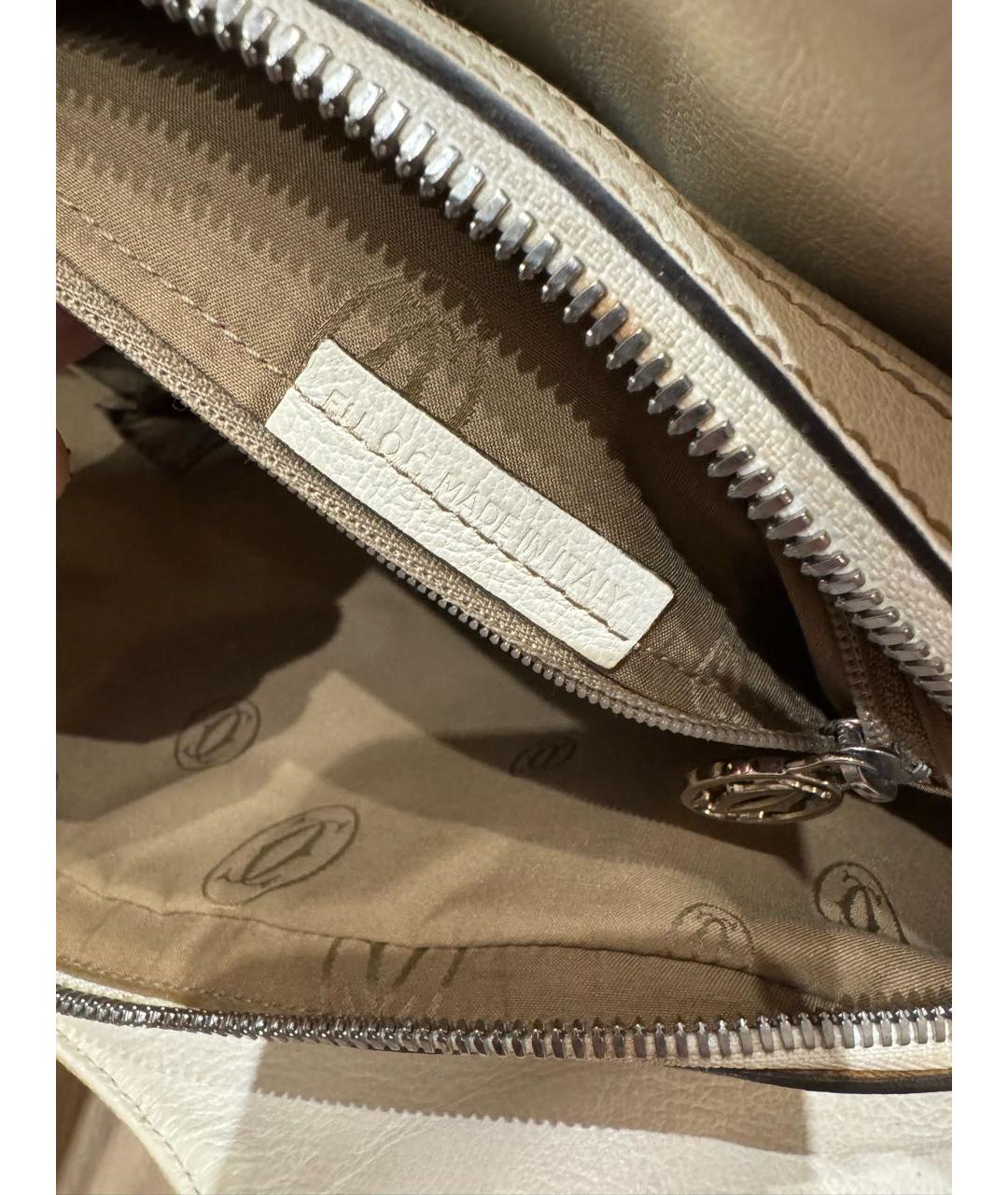 CARTIER Белая тканевая сумка с короткими ручками, фото 5