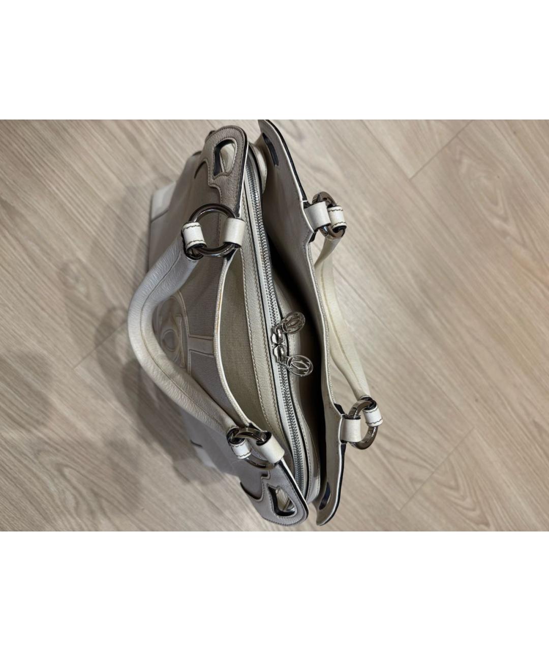 CARTIER Белая тканевая сумка с короткими ручками, фото 2