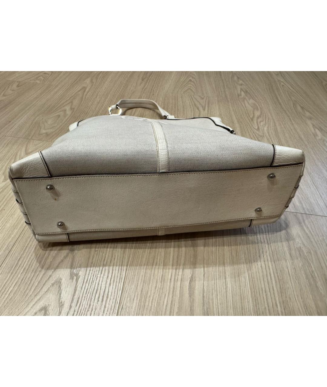 CARTIER Белая тканевая сумка с короткими ручками, фото 4