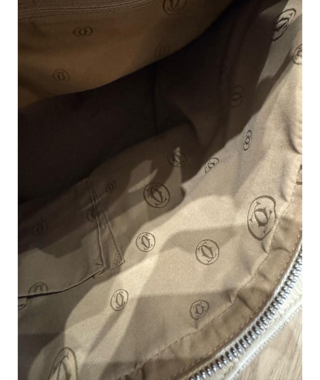 CARTIER Белая тканевая сумка с короткими ручками, фото 8