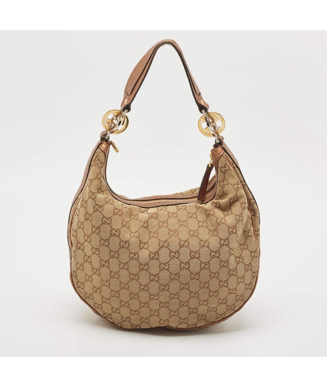 GUCCI Коричневая жаккардовая сумка через плечо, фото 9