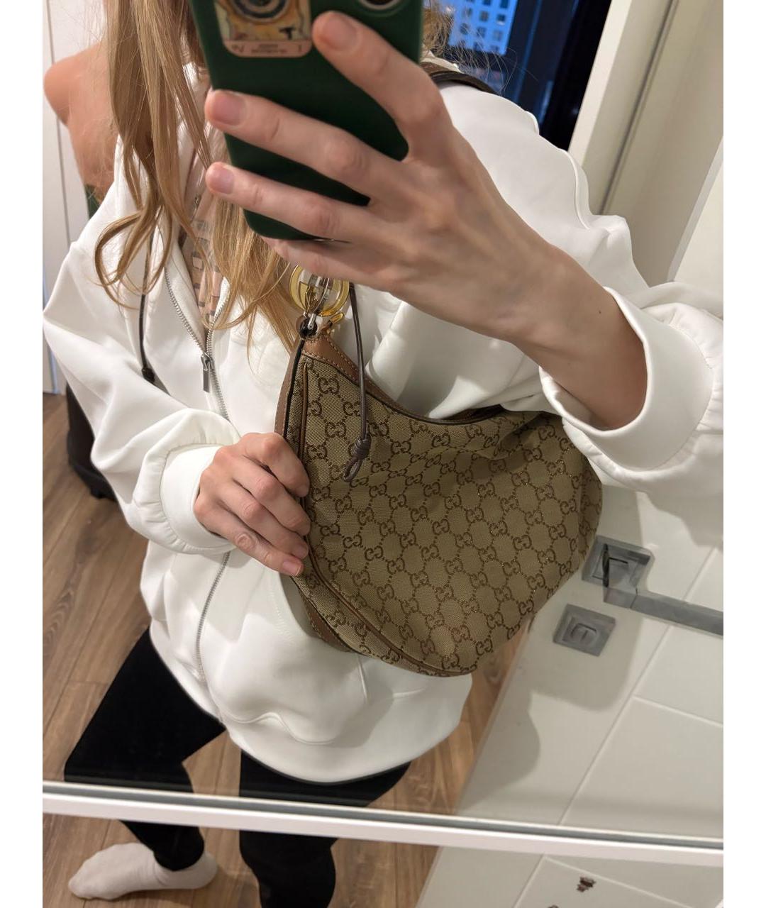 GUCCI Коричневая жаккардовая сумка через плечо, фото 8