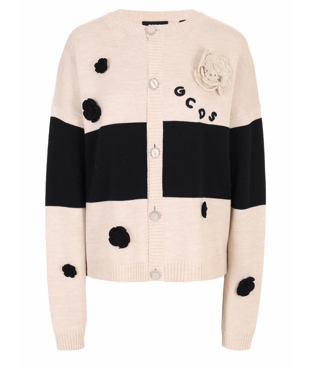 GCDS Бежевый шерстяной кардиган, фото 1