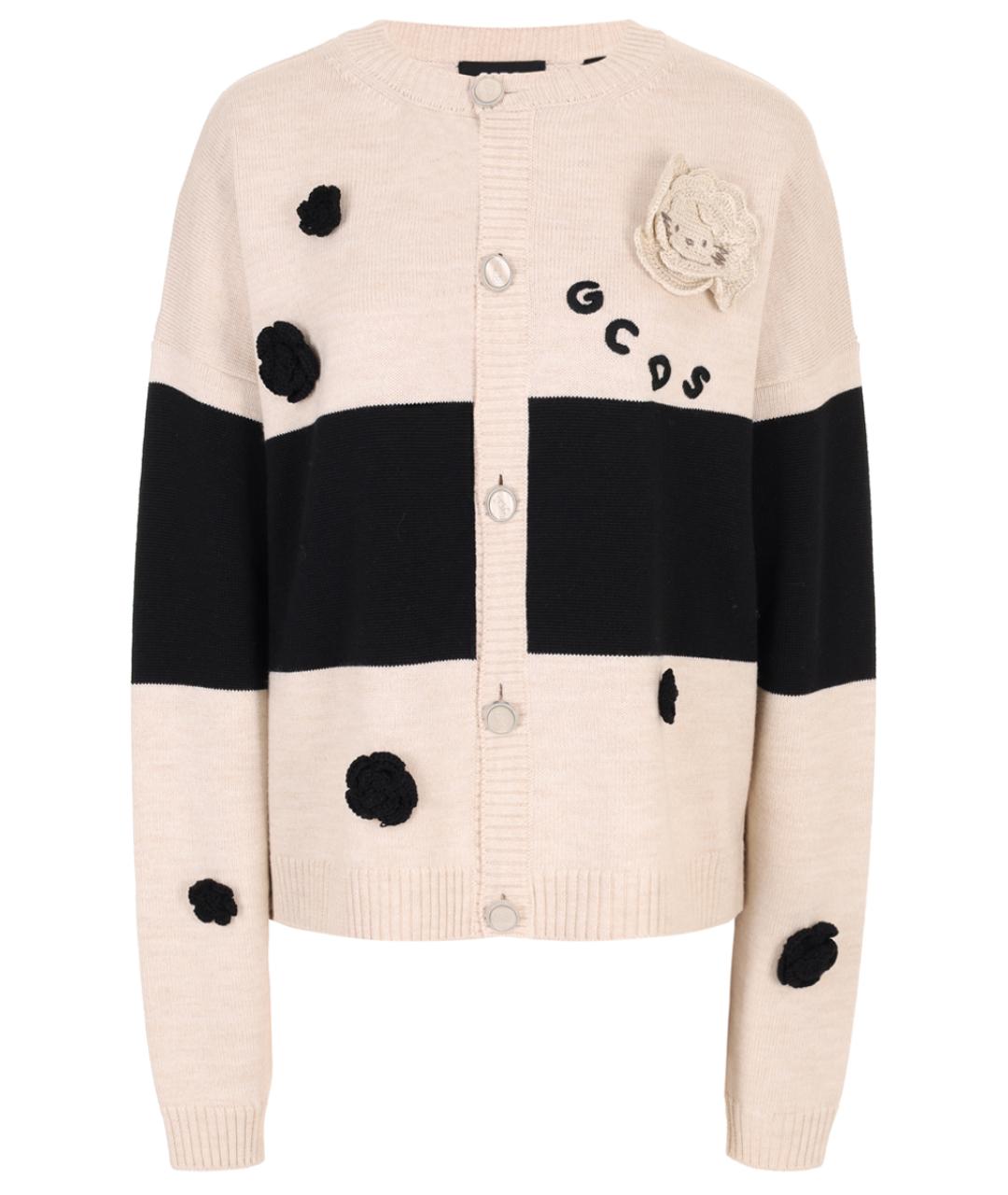 GCDS Бежевый шерстяной кардиган, фото 2