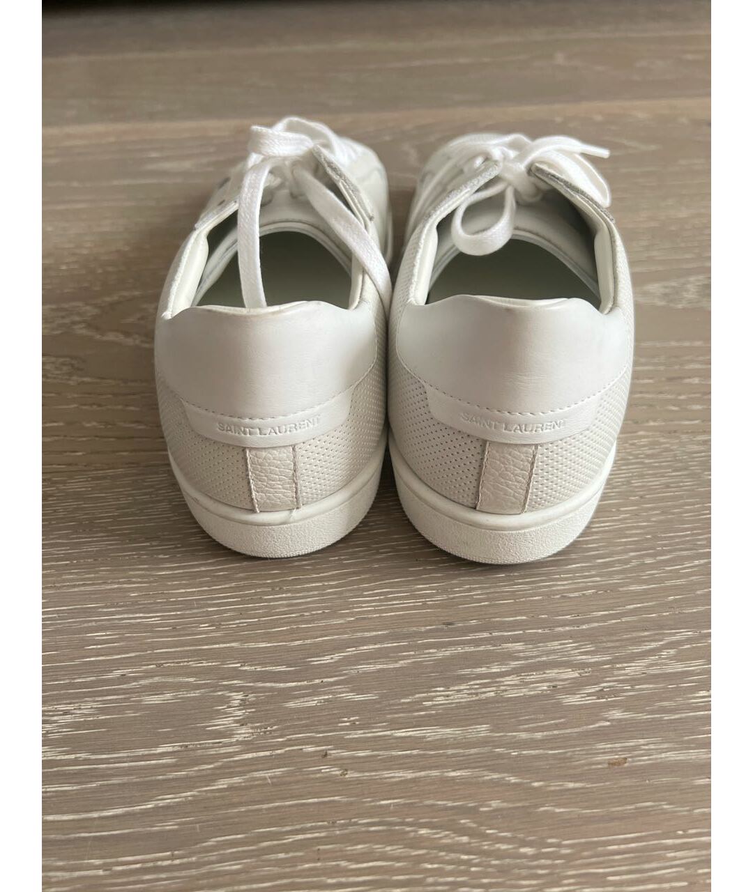 SAINT LAURENT Белые кожаные низкие кроссовки / кеды, фото 4