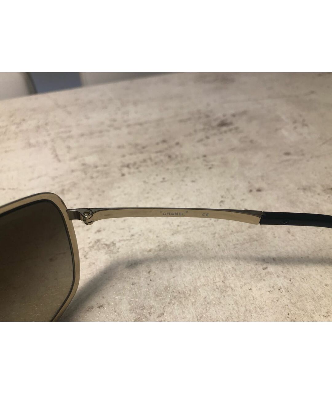 CHANEL PRE-OWNED Золотые металлические солнцезащитные очки, фото 4