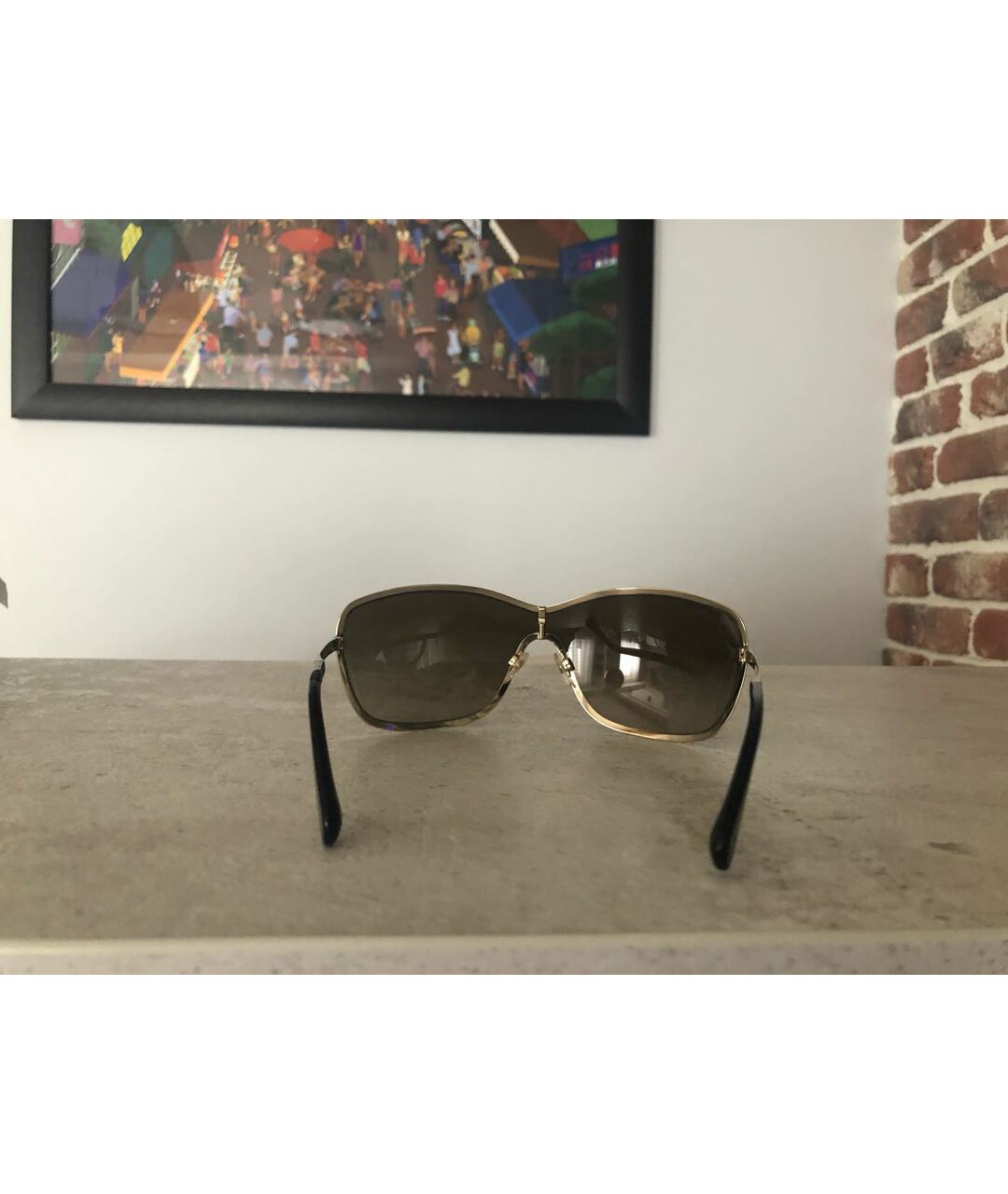 CHANEL PRE-OWNED Золотые металлические солнцезащитные очки, фото 5