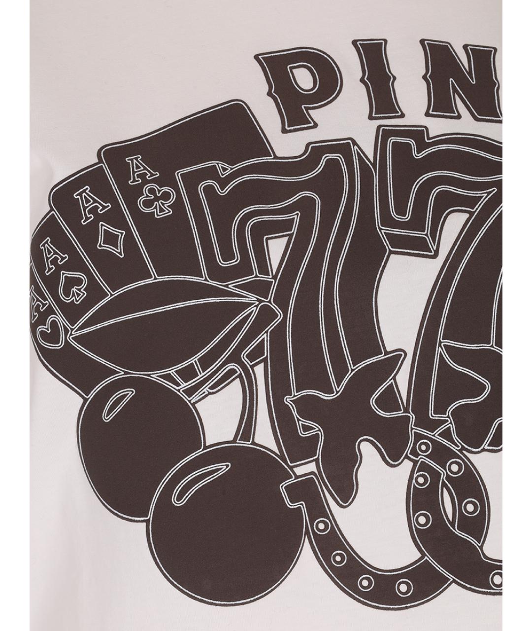 PINKO Белая хлопковая футболка, фото 3