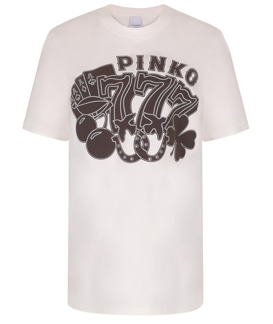 PINKO Белая хлопковая футболка, фото 1