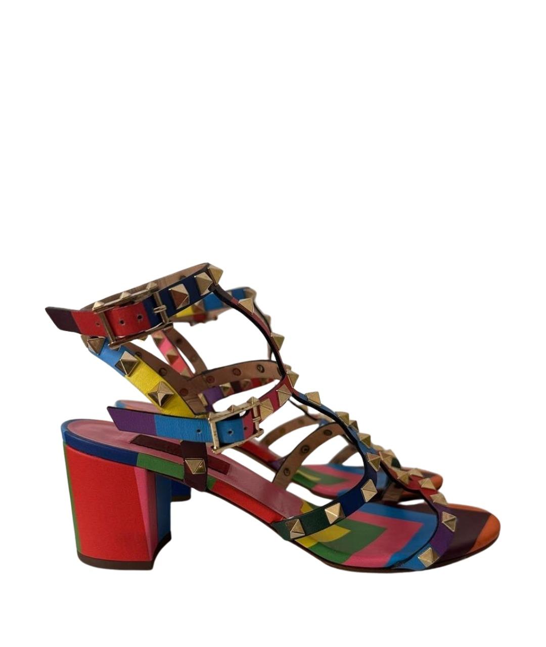 VALENTINO Мульти кожаные босоножки, фото 1