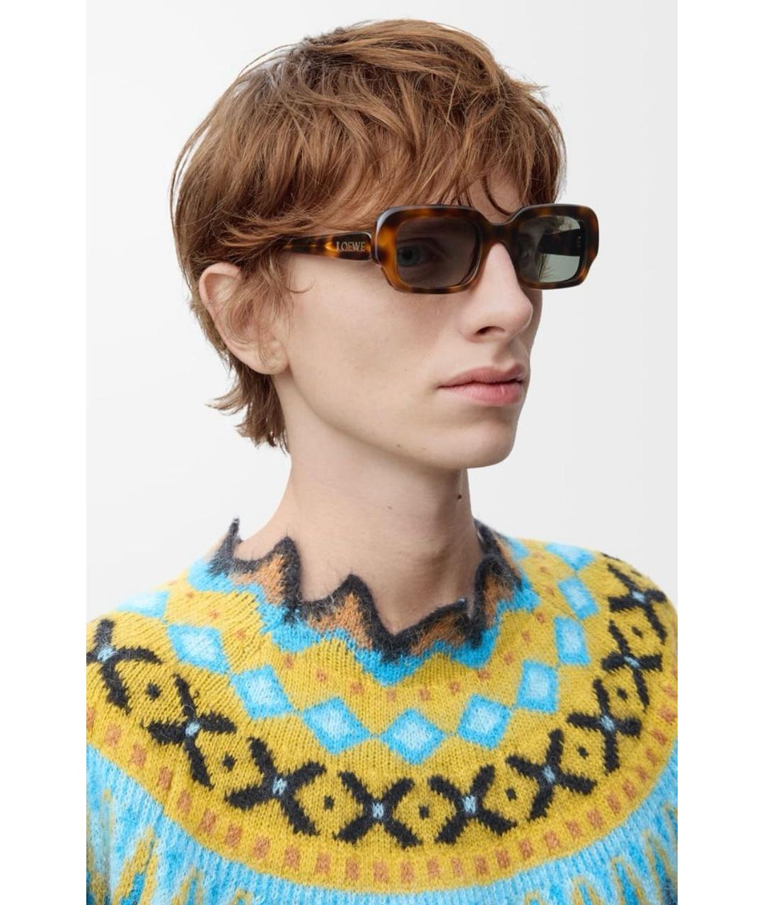 LOEWE Коричневые пластиковые солнцезащитные очки, фото 2