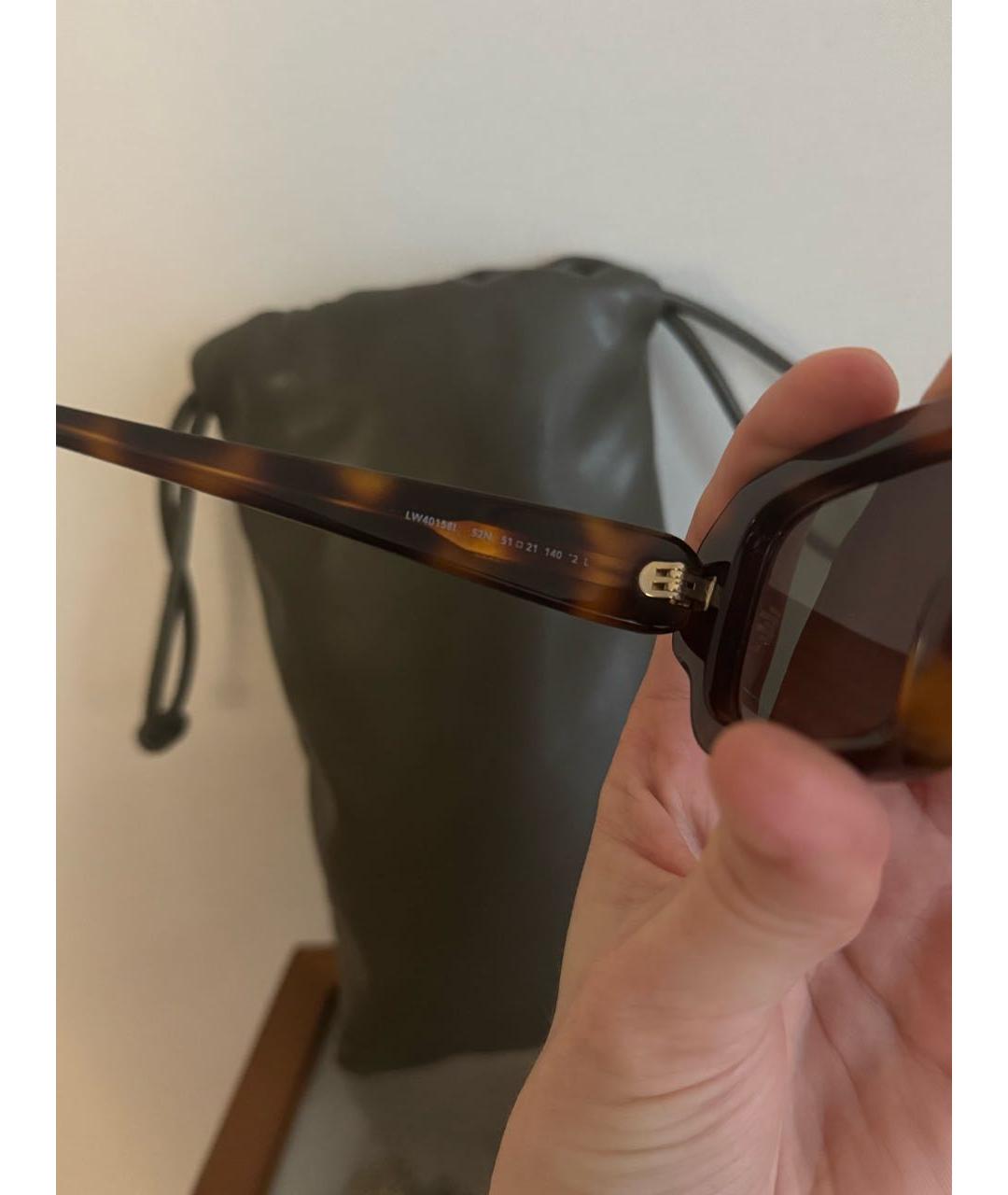 LOEWE Коричневые пластиковые солнцезащитные очки, фото 6