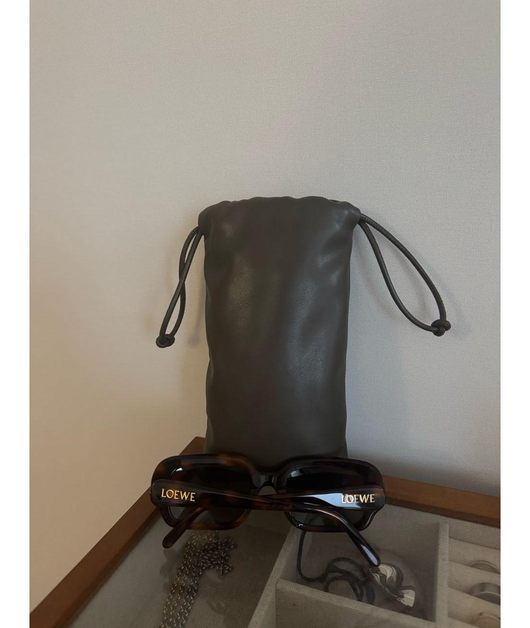 LOEWE Коричневые пластиковые солнцезащитные очки, фото 3