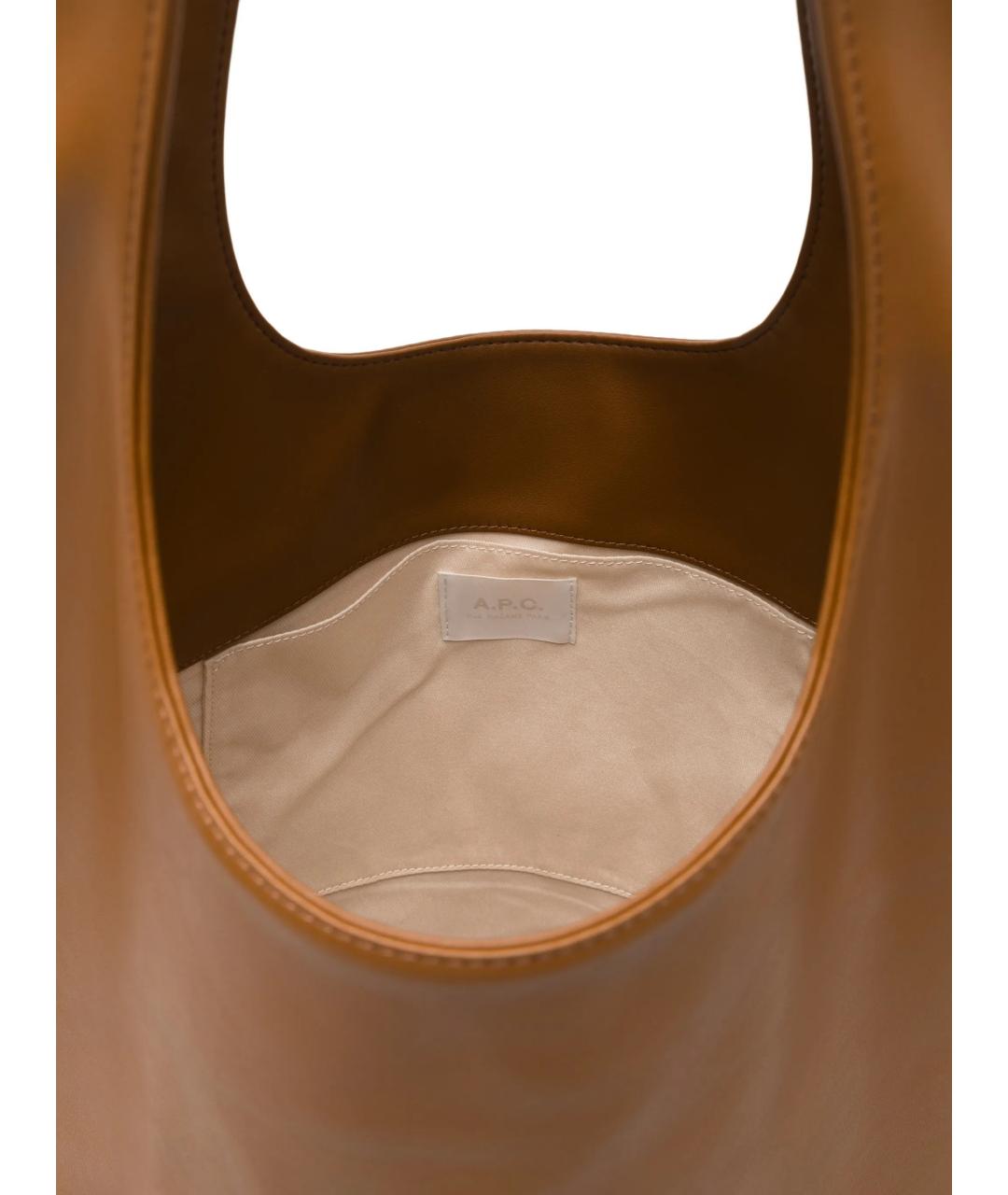 A.P.C. Коричневая сумка тоут из искусственной кожи, фото 5