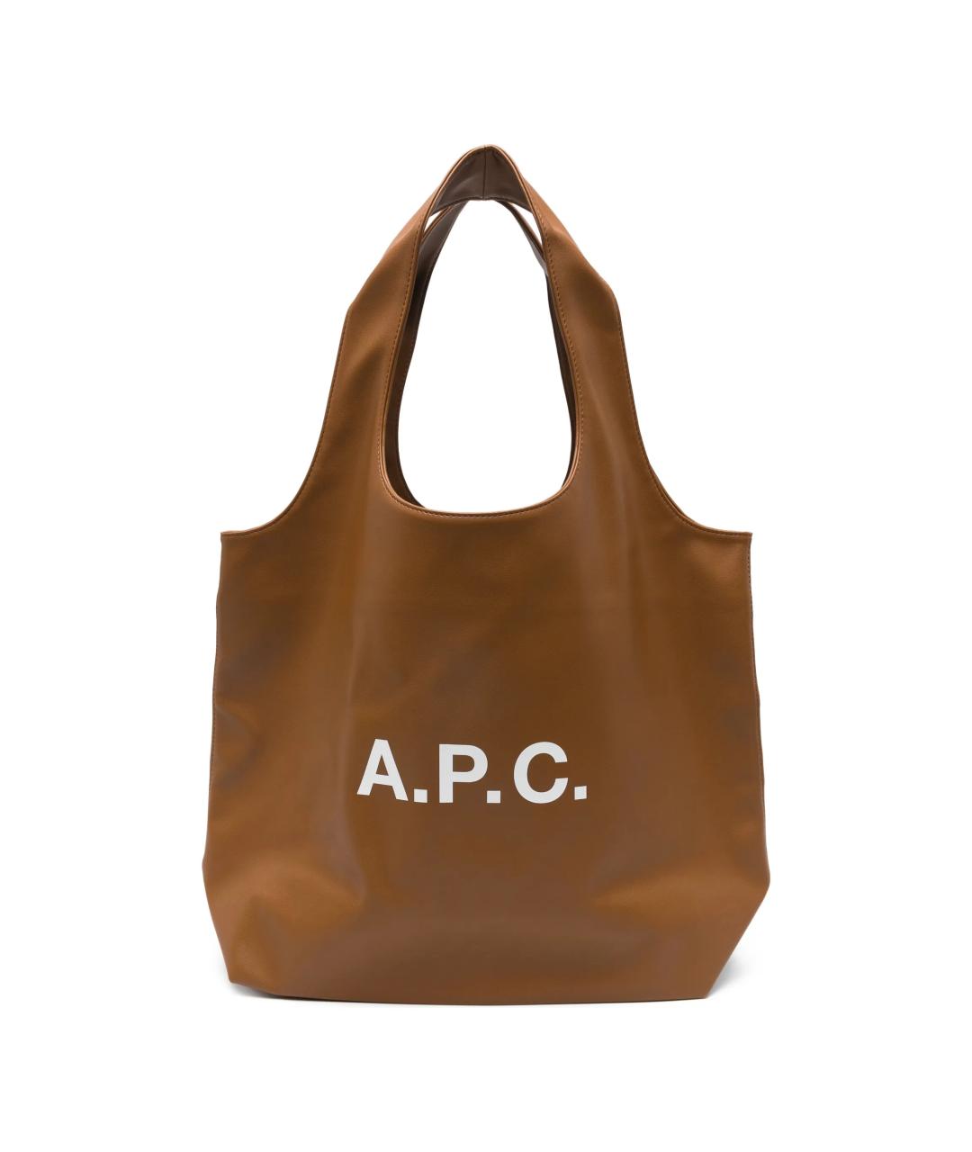 A.P.C. Коричневая сумка тоут из искусственной кожи, фото 1