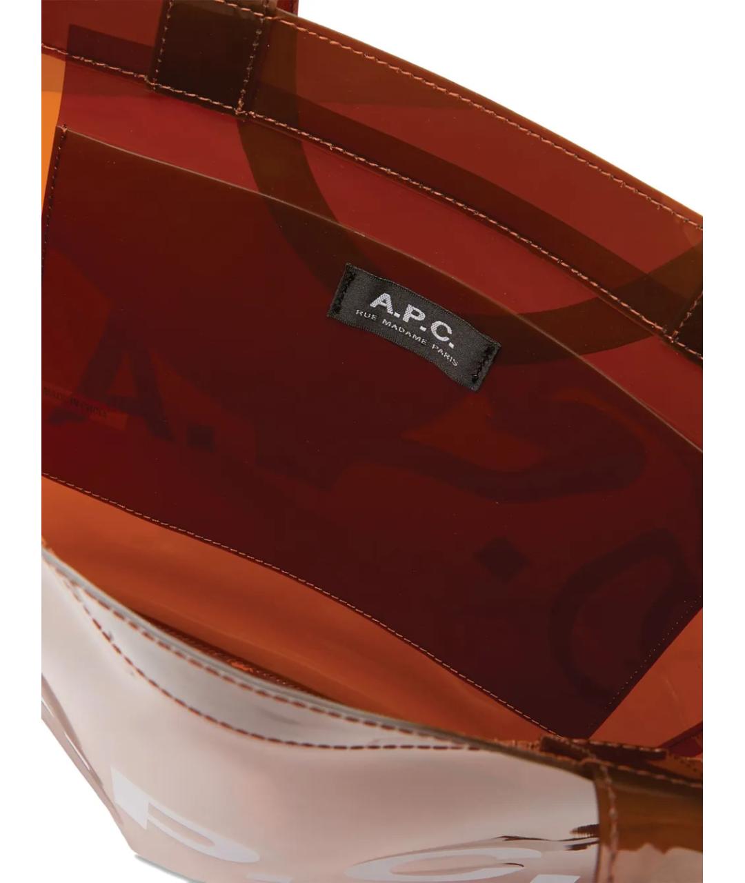 A.P.C. Оранжевая сумка тоут, фото 3
