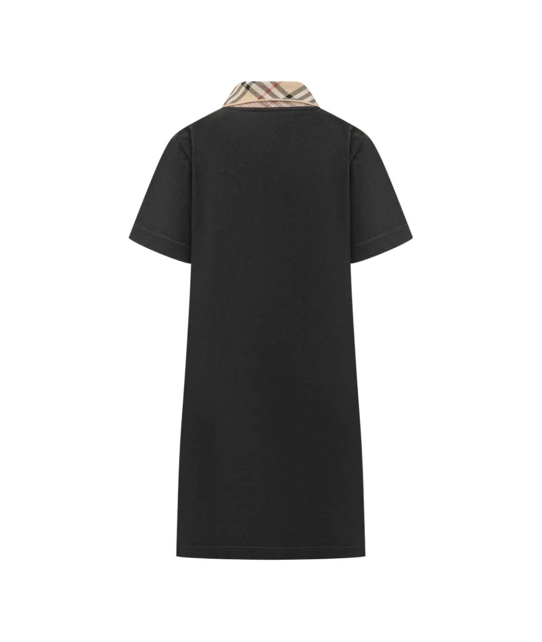 BURBERRY Черное хлопковое повседневное платье, фото 2