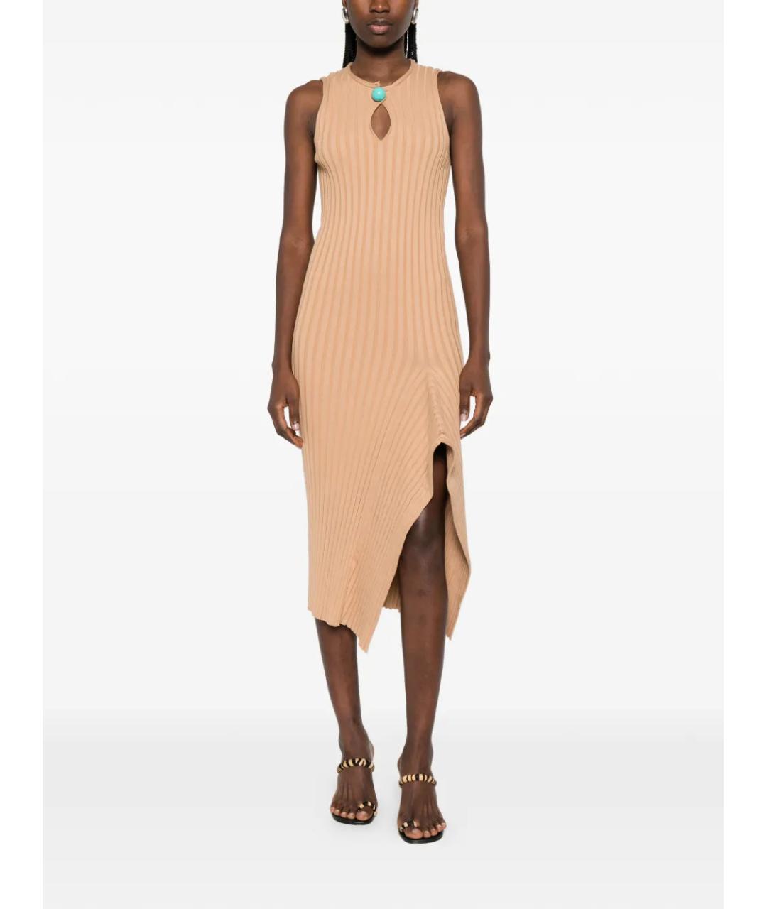 STELLA MCCARTNEY Бежевое хлопковое повседневное платье, фото 2