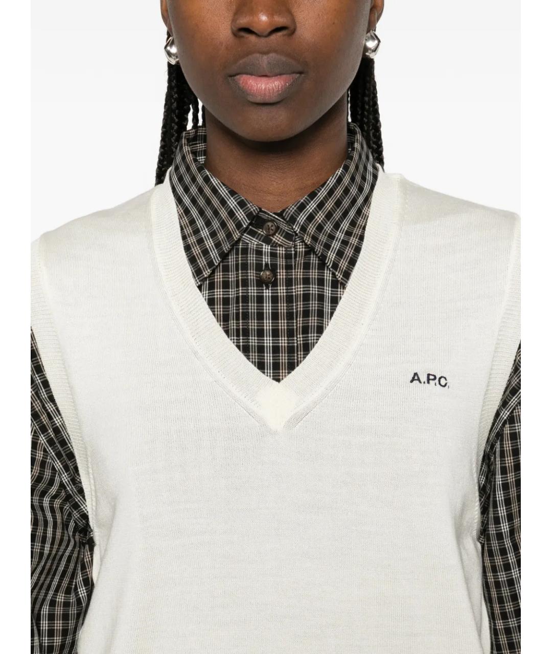 A.P.C. Белая шерстяная жилетка, фото 5
