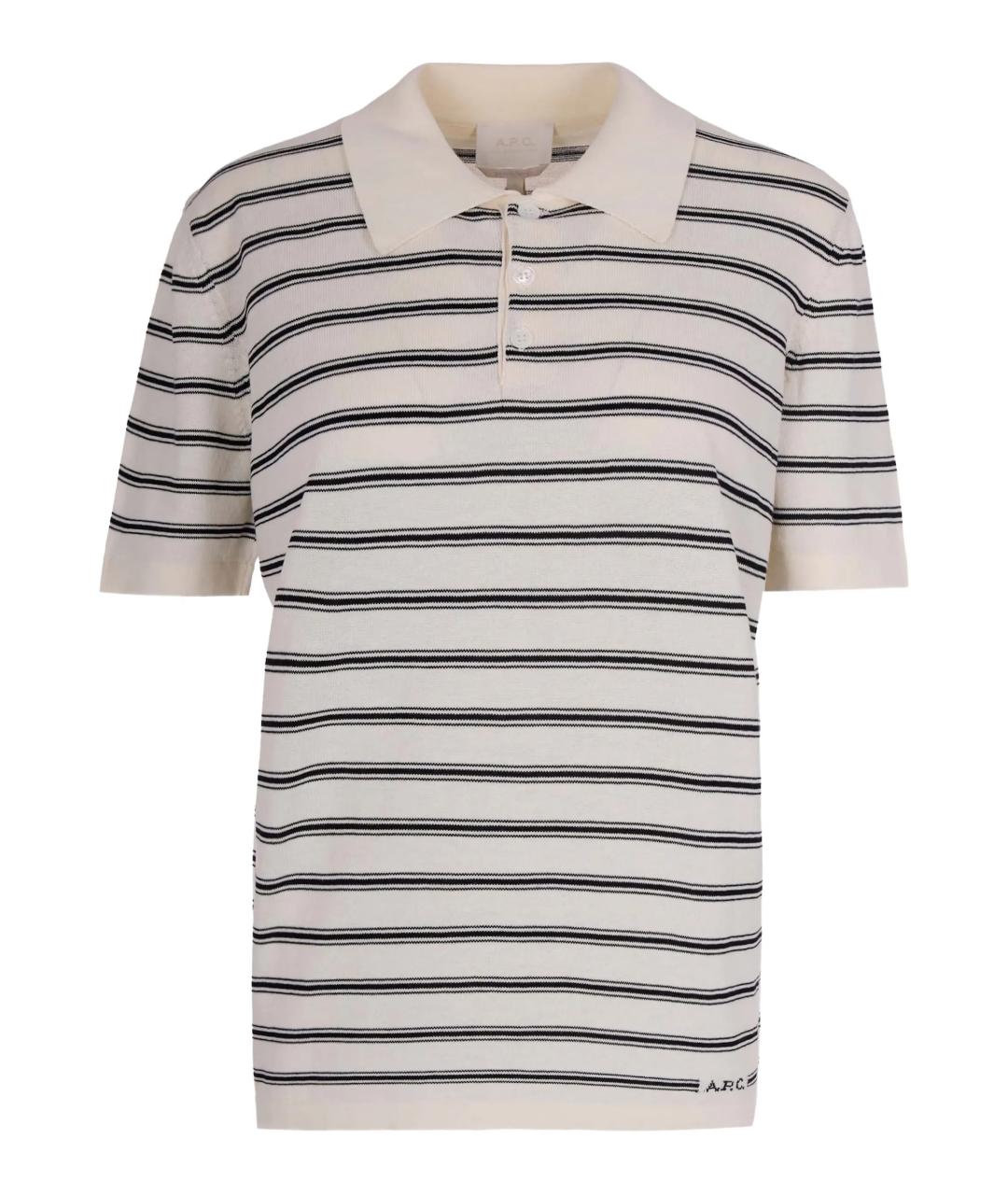 A.P.C. Белое хлопковое поло с коротким рукавом, фото 1