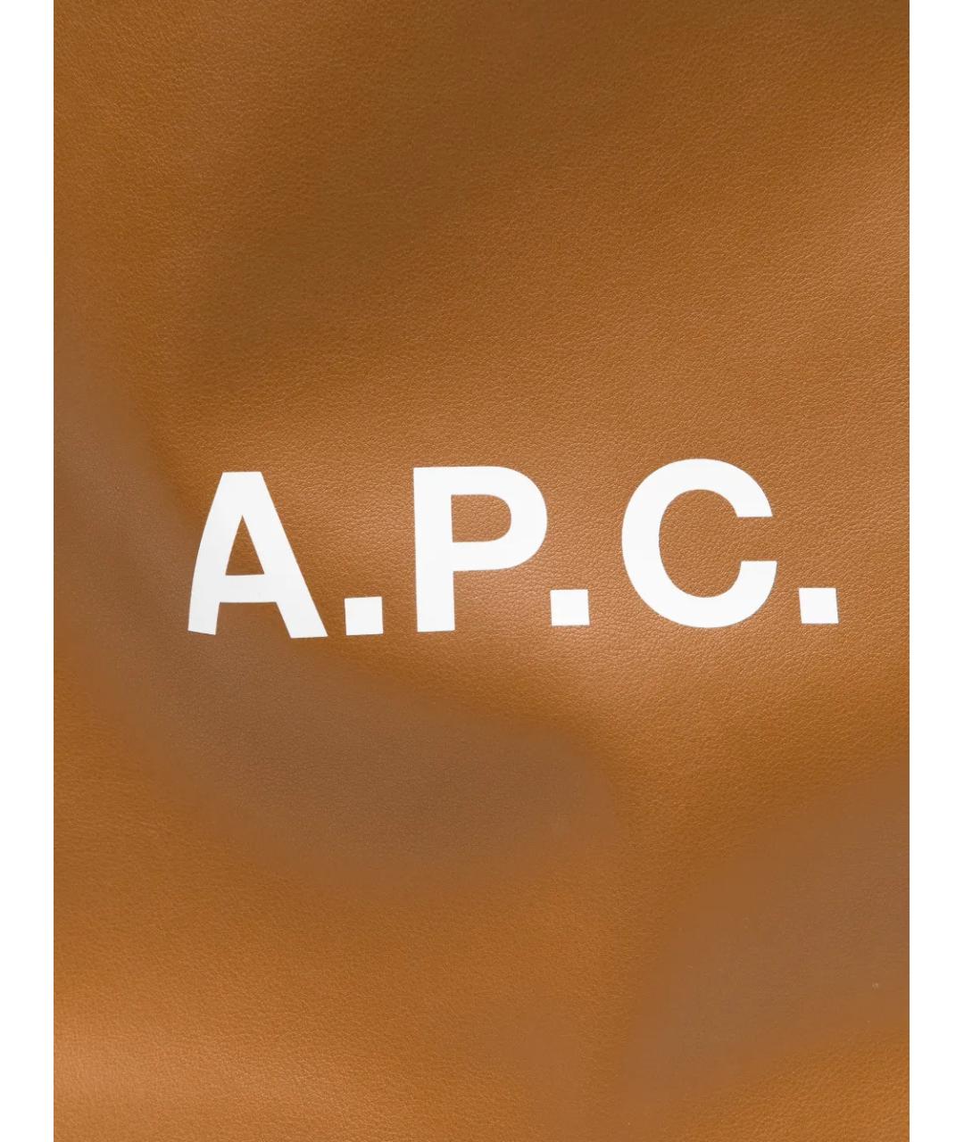 A.P.C. Коричневая сумка тоут из искусственной кожи, фото 4