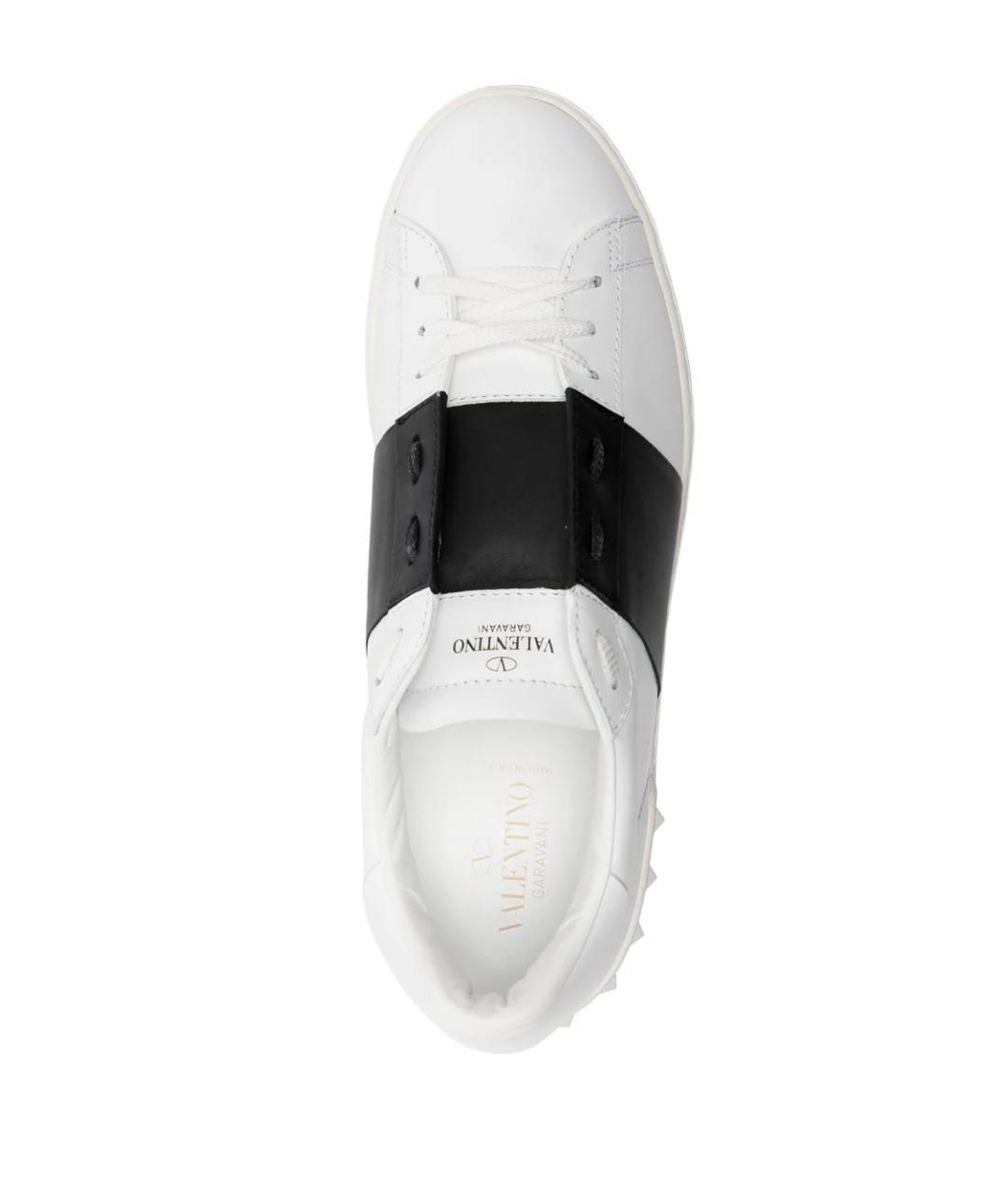 VALENTINO Белые кожаные низкие кроссовки / кеды, фото 3