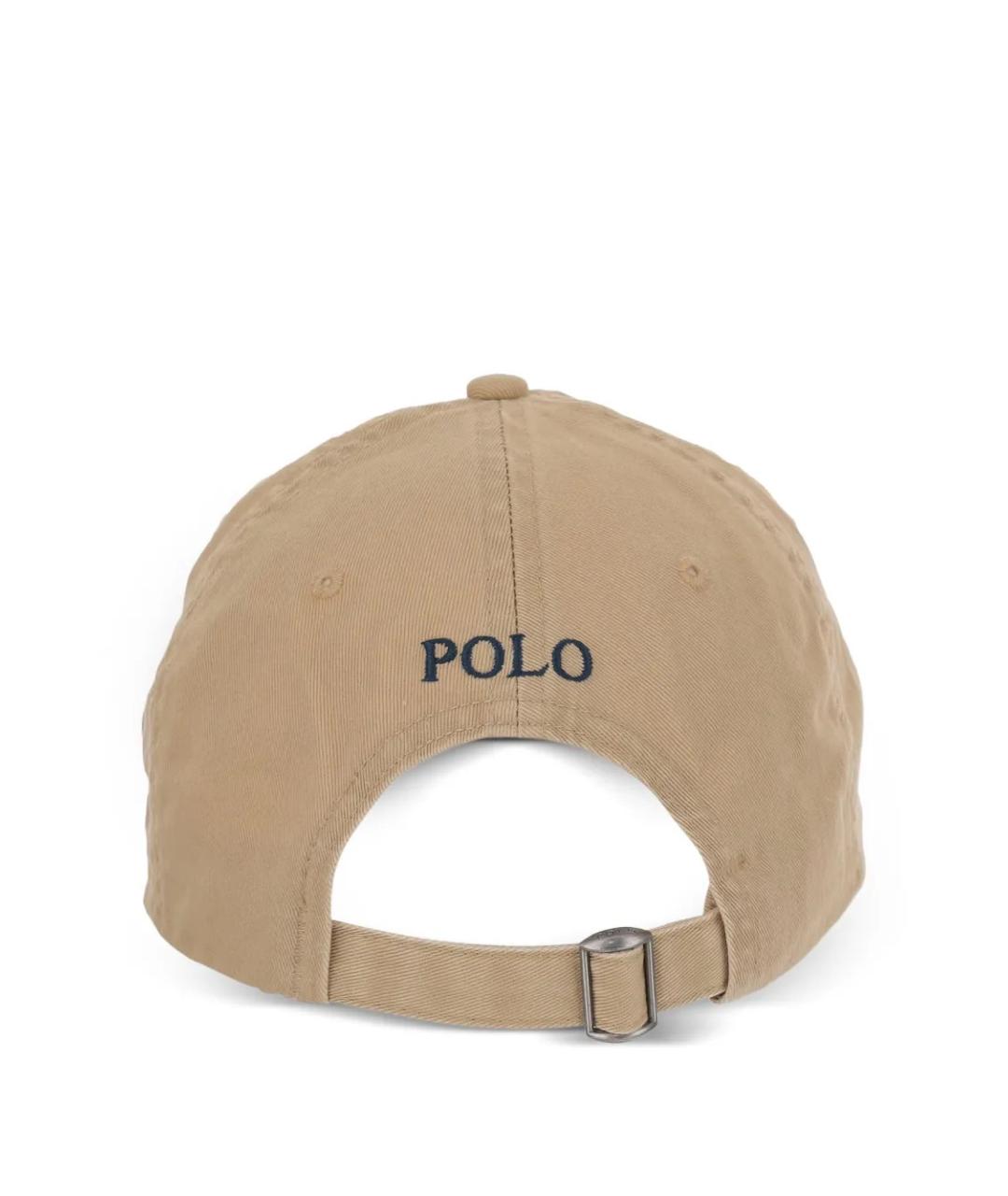 POLO RALPH LAUREN Бежевая хлопковая кепка, фото 2