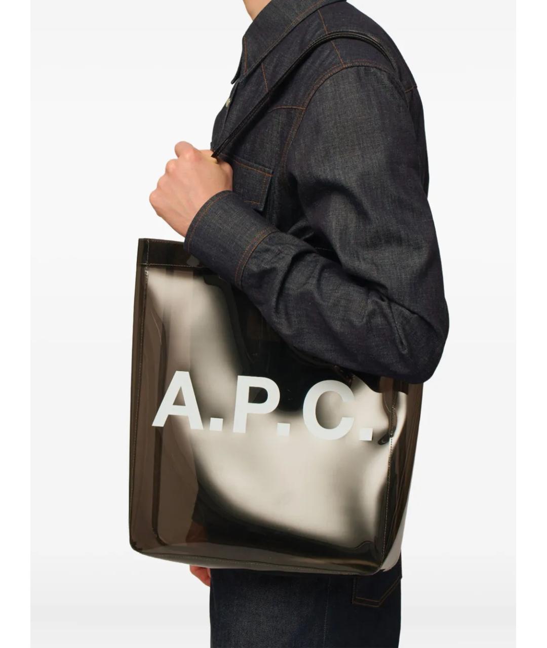 A.P.C. Черная сумка тоут, фото 2