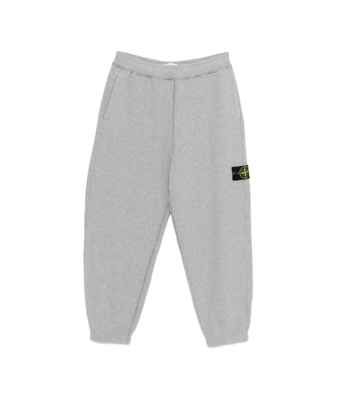 STONE ISLAND Серые хлопковые повседневные брюки, фото 1