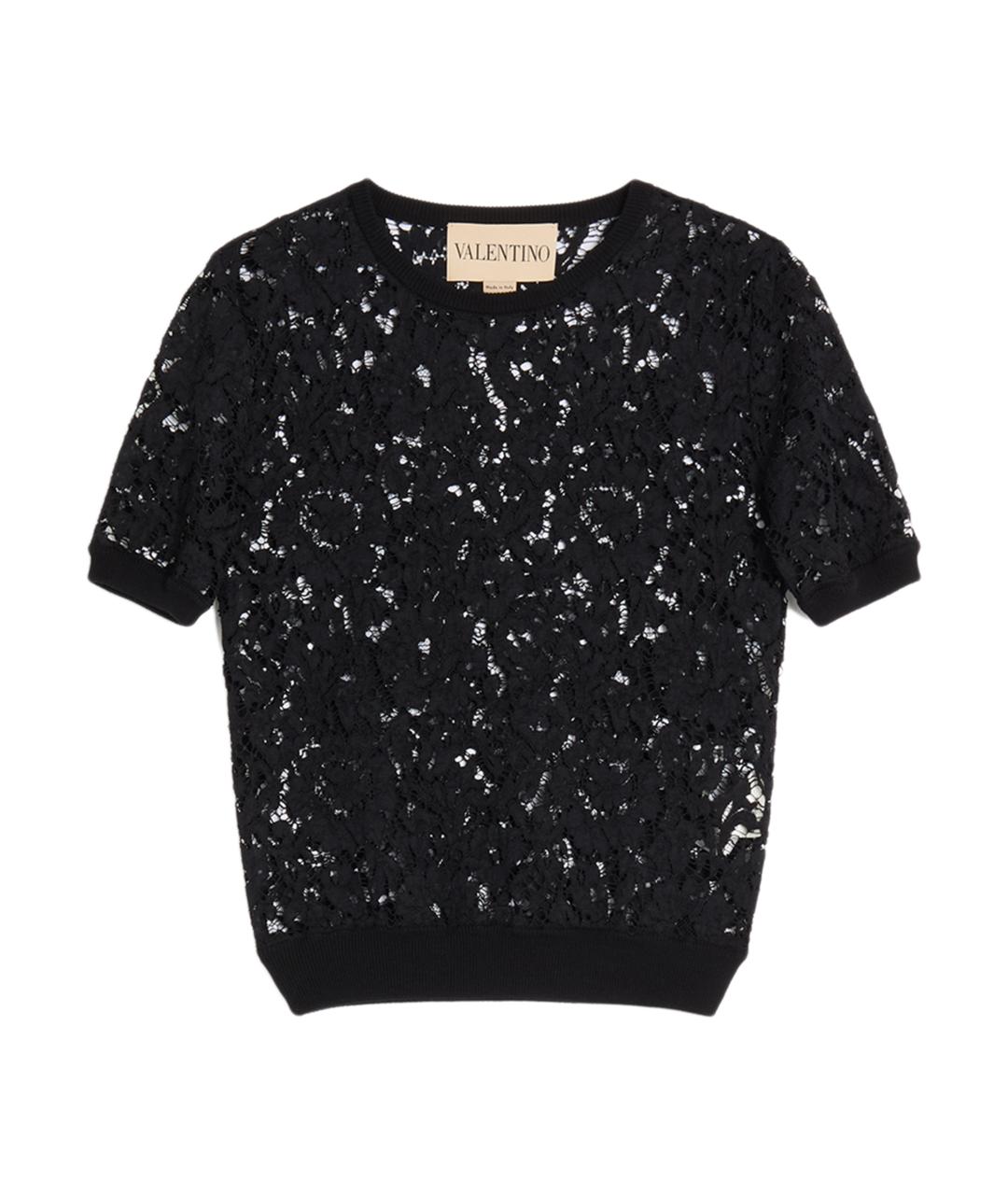 VALENTINO Черная хлопковая футболка, фото 1