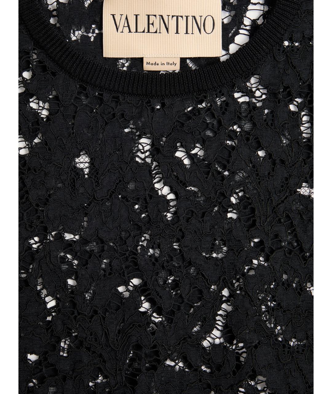 VALENTINO Черная хлопковая футболка, фото 3