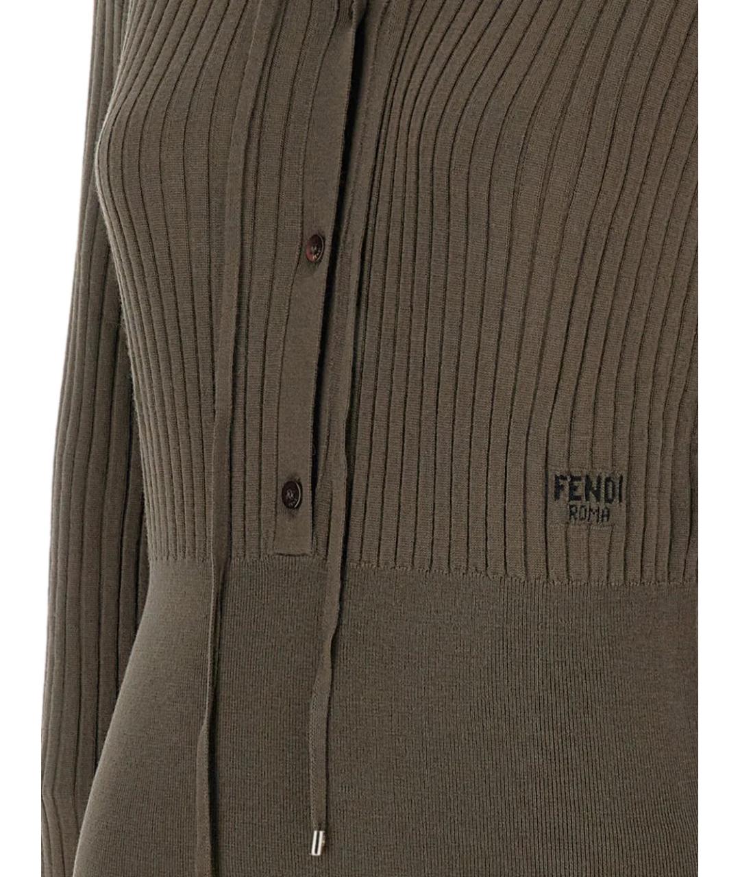 FENDI Коричневый шерстяной кардиган, фото 3