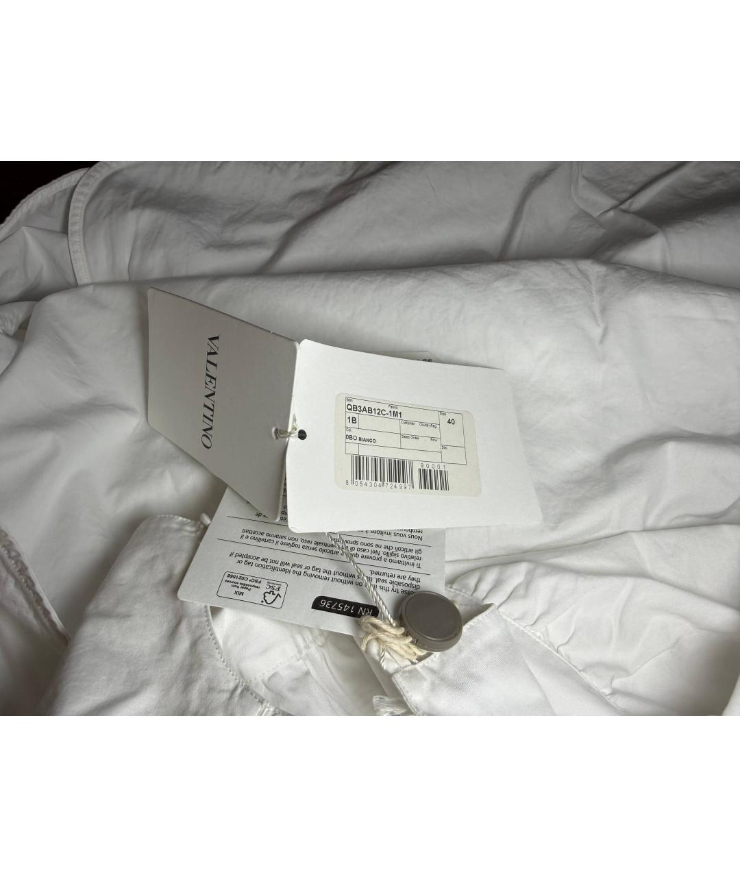 VALENTINO Белая хлопковая блузы, фото 4