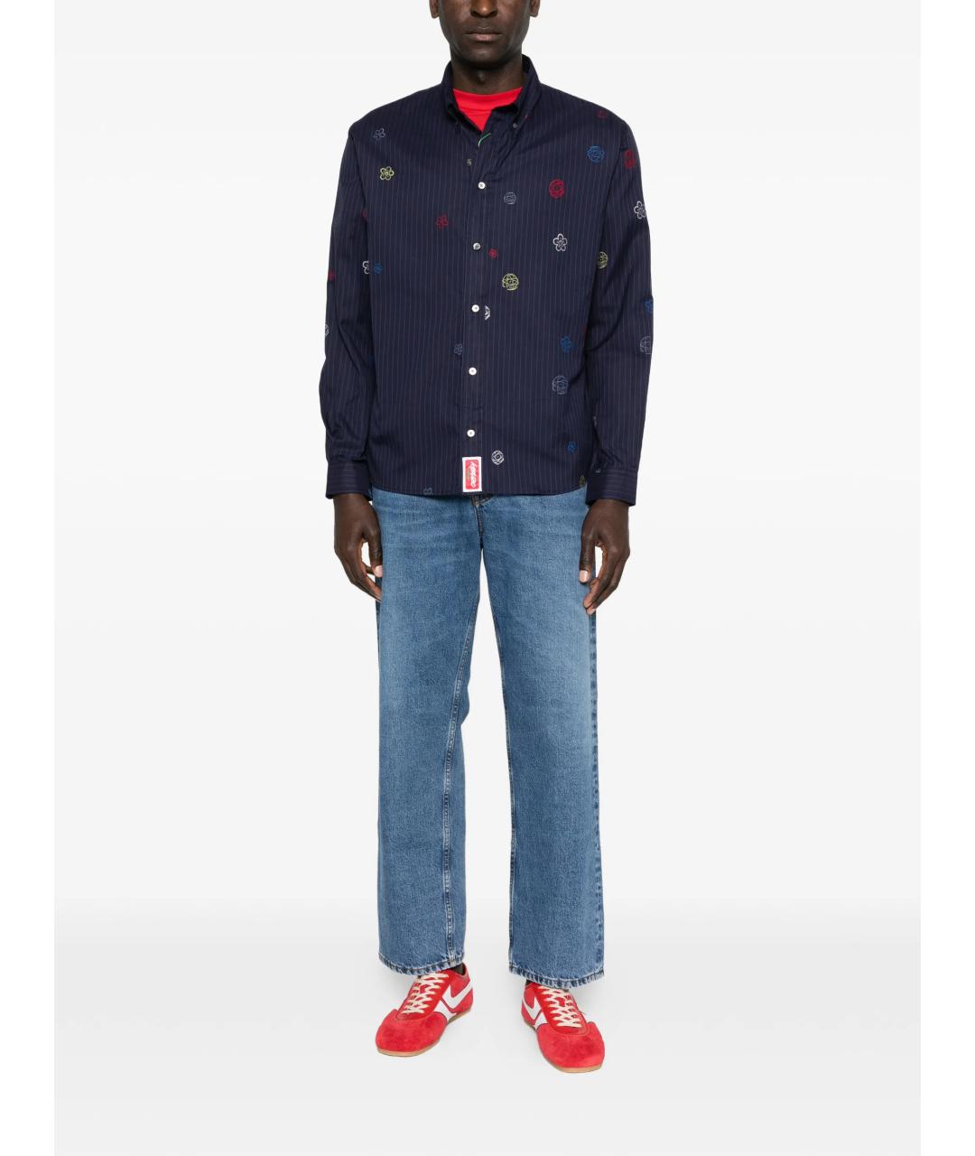 KENZO Синяя хлопковая кэжуал рубашка, фото 2