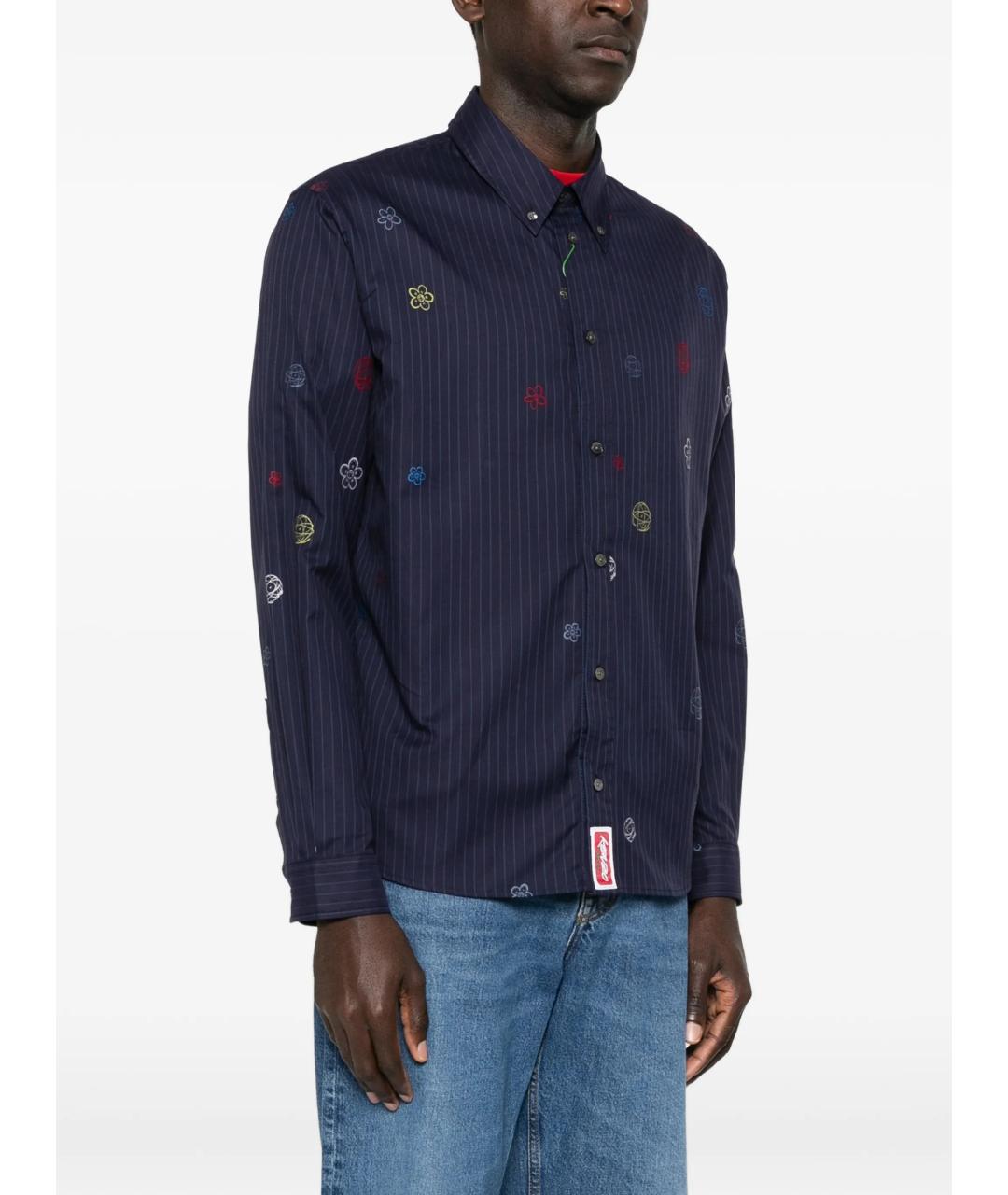 KENZO Синяя хлопковая кэжуал рубашка, фото 3