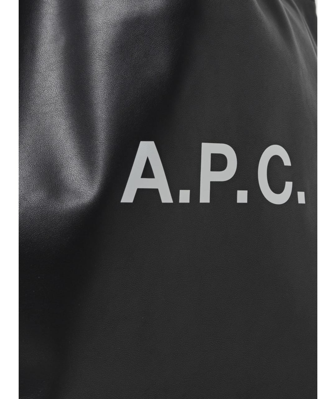 A.P.C. Черная сумка тоут из искусственной кожи, фото 3